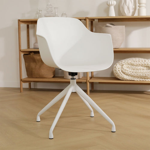 Nolon Nola-Puk Draaibare Eetkamerstoelen Wit - Wit Onderstel - 2x - vtwonen shop