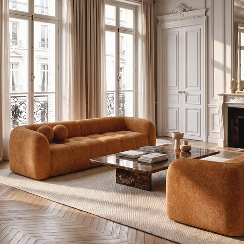 Sia Home - Bank HAUSSMANN - getextureerd fluweel terracotta 226cm