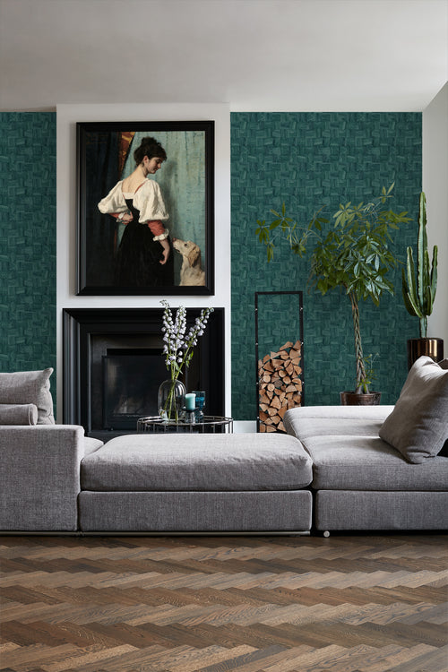 Origin Wallcoverings behang sloophout motief petrolblauw - 50 x 900 cm - 347933 - vtwonen shop