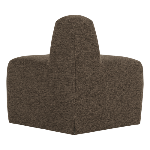 WOOOD eetbank hoek rond rugleuning Mojo Base - Bouclé - Bruin - 83x76x76