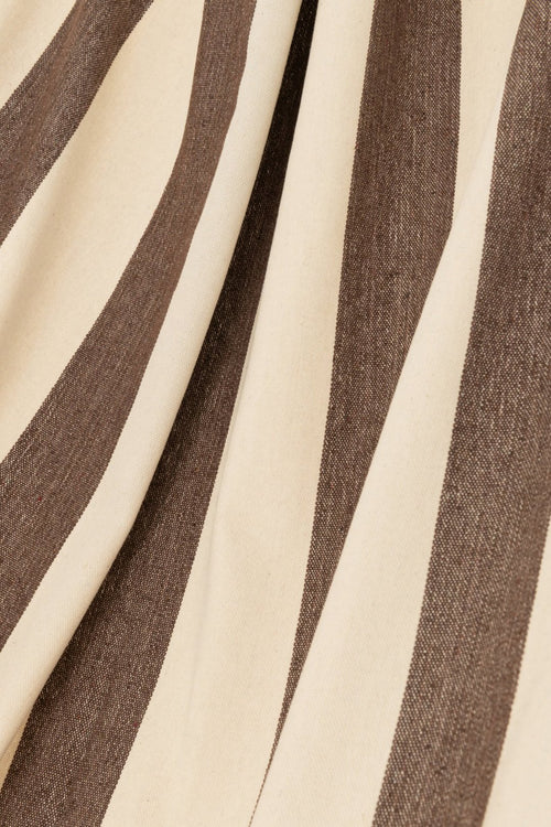 J-Line hangmat Brede Strepen - katoen/polyester - donkerbruin/ecru
