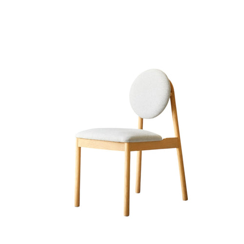 Tikamoon Stoel in massief eikenhout en grijze wollen stof - Grijs