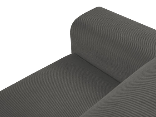 Cosmopolitan Design Converteerbare hoekbank rechts met opbergdoos Kyoto 4-zits, ribfluwelen, grijs - 145x241x88cm