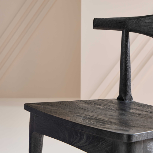 Calicosy - Set LUCIEN eetkamerstoelen - Zwart - 77x56x45 cm