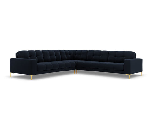 Cosmopolitan Design Symmetrische hoekbank Bali 6-zits, flueel, donkerblauw - 256x256x75cm