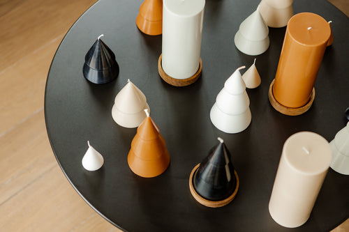 Originalhome dennenboom kaars - beigegrijs -  M - set van 2 - vtwonen shop