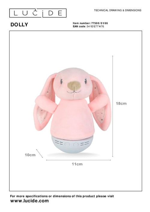 Lucide tafellamp DOLLY - Geïntegreerde LED - Roze