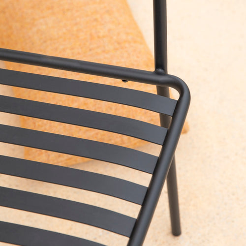 Tikamoon Zwarte metalen tuinbank voor 2 personen - Zwart