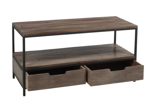 J-Line salontafel - hout/metaal - bruin/zwart - vtwonen shop