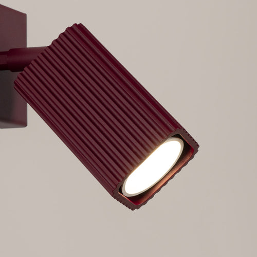 Sollux Lighting Wandlamp RAYO bordeaux met schakelaar - 8x16x16cm