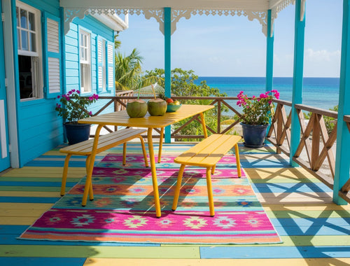 MaximaVida metalen picknickset Max 150 cm okergeel – 3-delig