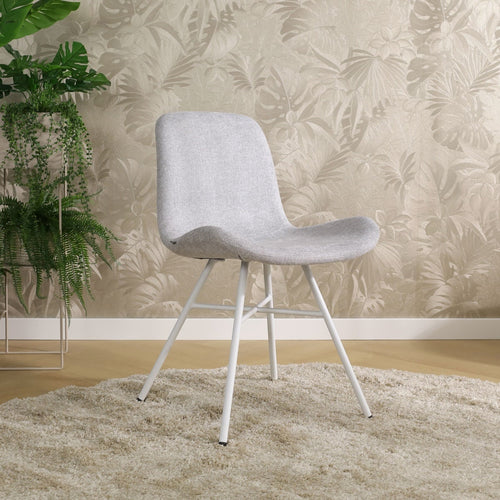 Nolon Noa-Fé Eetkamerstoelen Set van 2 - Lichtgrijs - Witte Poten - vtwonen shop