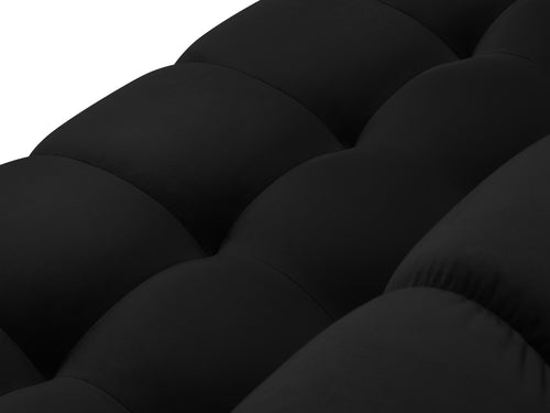 Cosmopolitan Design rechter hoekbank Bali 5-zits, flueel, zwart - 185x293x75cm