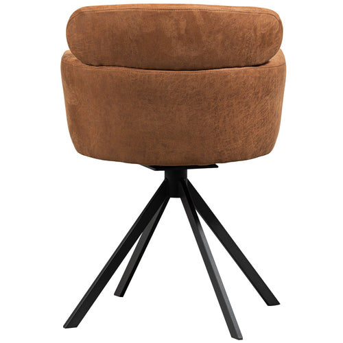 WOOOD draaibare eetkamerstoelen Fenne - Leerlook - Cognac - Set van 2 - vtwonen shop