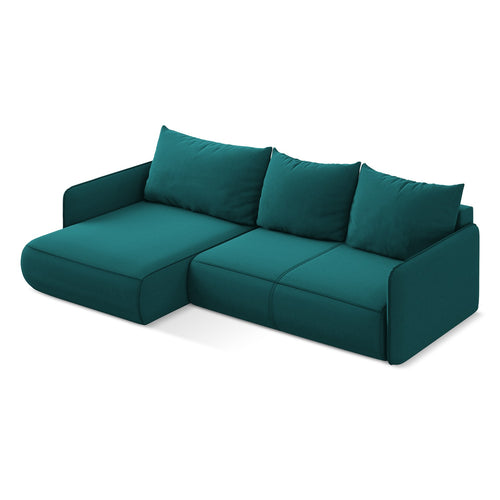 LaMiaSofa hoekbank links Palermo - velours - marien - 240x148x86