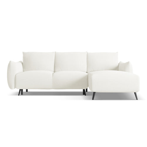 LaMiaSofa hoekbank rechts Genova - chenille stof - wit - 242x162x86