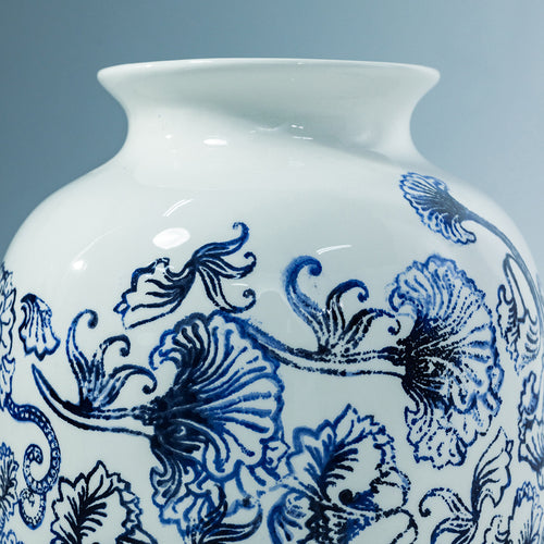 Rivièra Maison Amalfi Vase - Aardewerk - Blauw / White - vtwonen shop