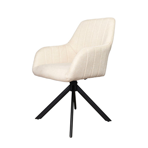 Giga Meubel Eetkamerstoel Nola - Polyester/Metaal - Beige - Set van 2 - vtwonen shop