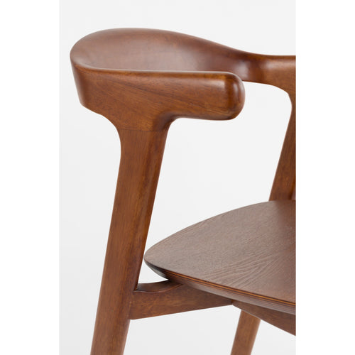 Zuiver Northwood Eetkamerstoelen Armleuning Hout Walnoot kleur - Set van 2