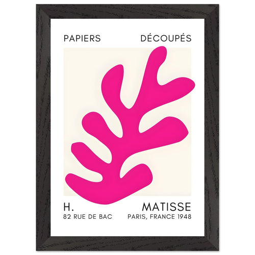Artfulprints Poster met Lijst Matisse – Ocean petals pink   - A4 21x29.7 cm - Roze