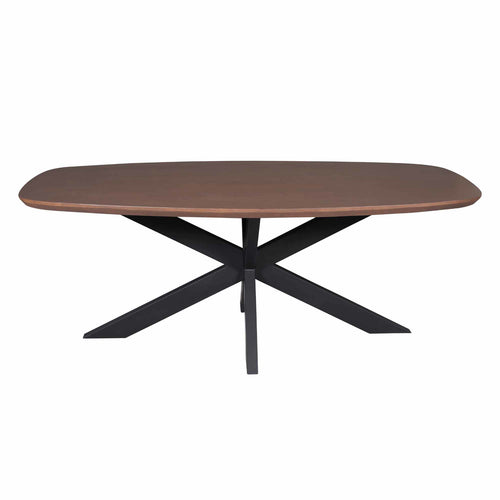 StarFurn Eettafel Madison - Deens Ovaal Walnoot/Zwart - 240x100x76cm