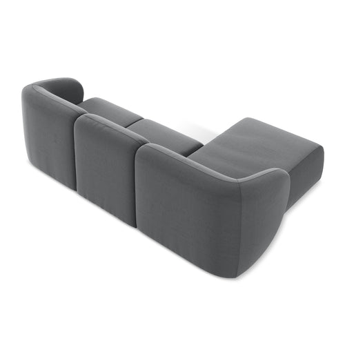 LaMiaSofa hoekbank links Cervo - velours - staal - 248x166x85