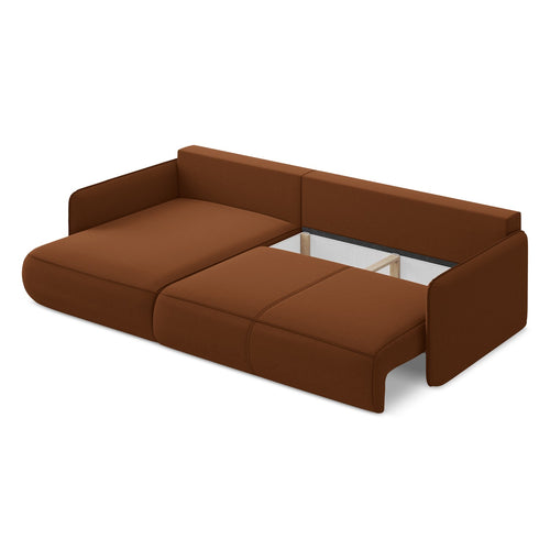 LaMiaSofa hoekbank links Palermo - velours - terracotta - 240x148x86