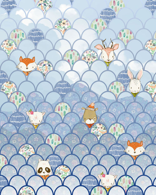 Sanders & Sanders fotobehang dieren blauw - 200 x 250 cm - 611691
