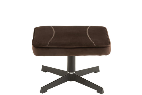 J-Line zetel Relax + voetbank - metaal/textiel - donkerbruin