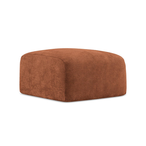 LaMiaSofa Poef Savona - chenille stof - terracotta - 65x65x40
