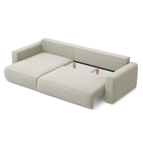 LaMiaSofa hoekbank links Perugia - textuurstof - lichtbeige - 278x149x82