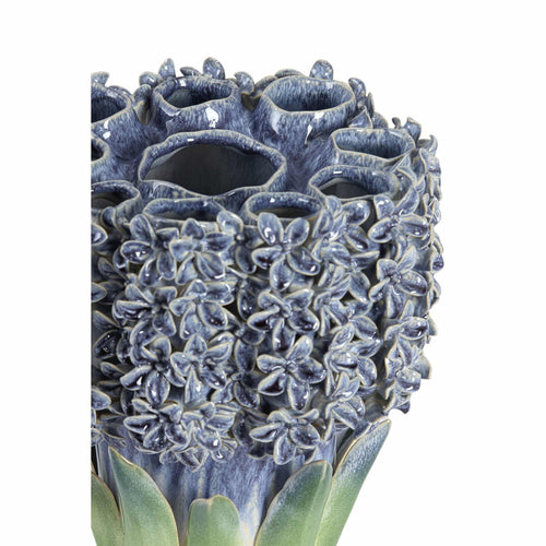 Light & Living vaas Flower - blauw - 30x29x32.5cm