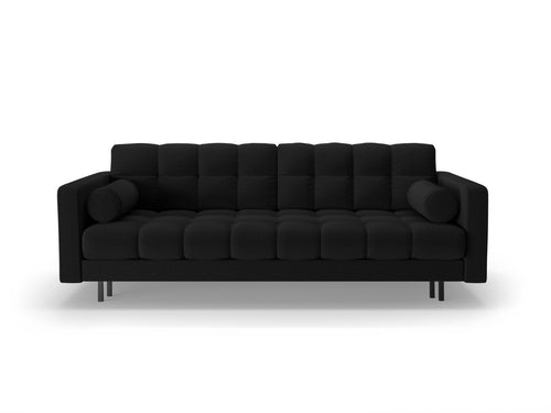 Cosmopolitan Design Slaapbank met opbergdoos Bali 3-zits, structurele stof zwart - 84x222x105cm