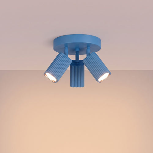 Sollux Lighting Plafondlamp RAYO 3P azuurblauw - 20x20x18cm