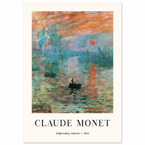 Artfulprints  Claude Monet - Impression sunrise   poster 50x70 cm - vtwonen shop