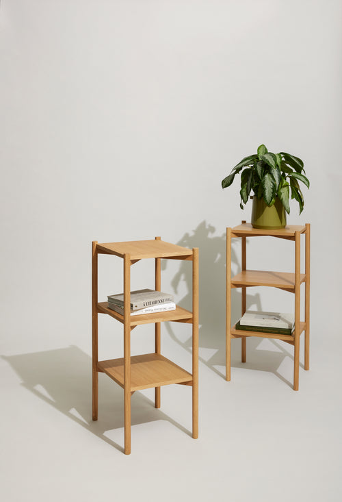 Hübsch bijzettafel Solution - mdf/okernfineer/eikenhout - 43x38xh91cm
