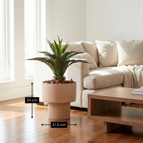 Mica Decorations Lux Bloempot – Plantenpot voor Bloemen en Kamerplanten – Bloempot voor Binnen – H33 x Ø31,5 cm – IJzer – Lichtbruin