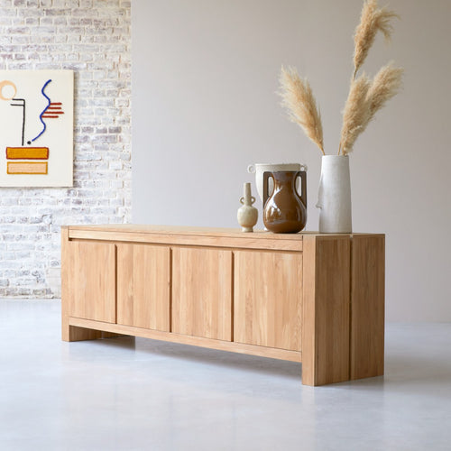 Tikamoon Massief eikenhouten buffet 210 cm - Naturel - vtwonen shop