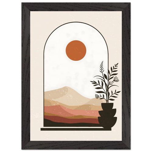 Artfulprints Poster met Lijst Boho – Serene horizon   - A4 21x29.7 cm - Meerkleurig