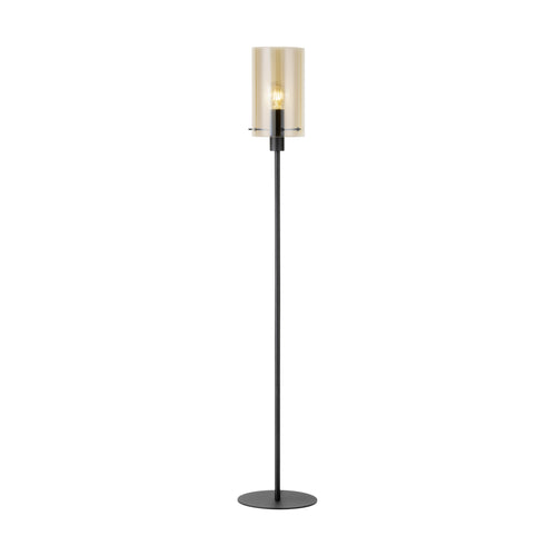 Stars of Light vloerlamp Polverara - e27 - 155 cm - zwart/amber
