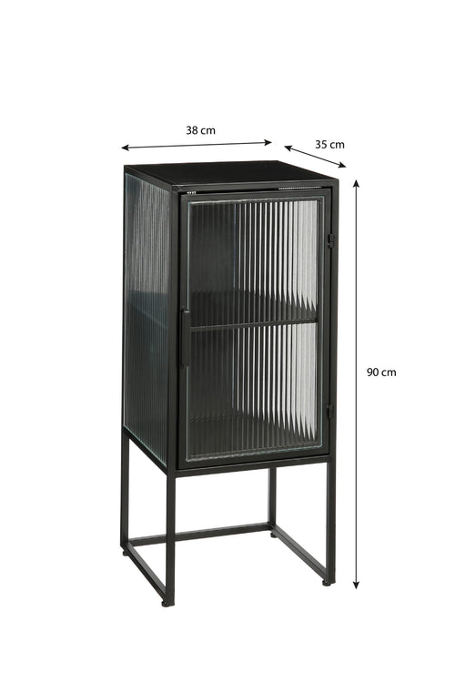 Mica Decorations Clifton Opbergkast met Deuren - L38 x B35 x H90 cm - Metaal - Zwart