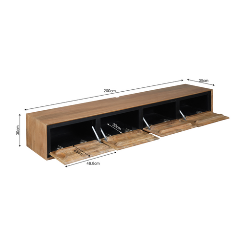 Starfurn  tv meubel RichWood - bruin - 35x200x30cm - vtwonen shop