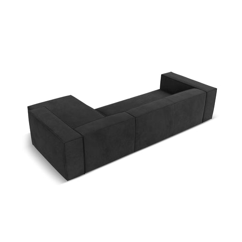 Cosmopolitan Design - Rechter hoekbank Turin 5-zits, structurele stof donkergrijs - 173x290x68cm