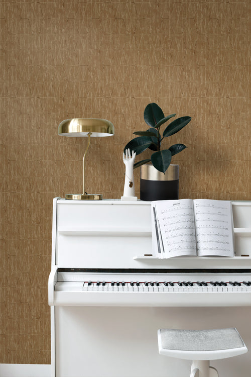 ESTAhome behang grafische lijnen okergeel - 50 x 900 cm - 131412 - vtwonen shop