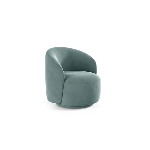 Cosmopolitan Design - Draaistoel Savona flueel lichtblauw - 72.5x69x70.5cm