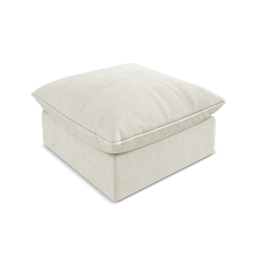 LaMiaSofa Poef Ravenna - textuurstof - beige - 75x75x45