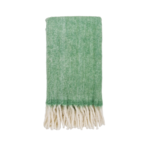 Artichok Petra Wollen Plaid Met Franjes Groen - 170 x 130 cm