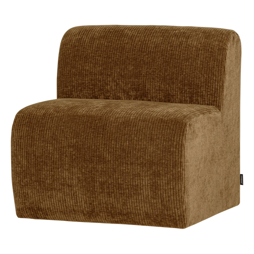 WOOOD eetbank 84 cm rugleuning Mojo Base - Rib - Honinggeel - 83x84x76