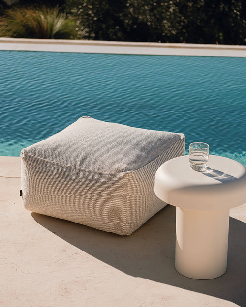 noo.ma Keno Outdoor Pouf - Dusty Beige, 65 x 65 x 37,5 cm