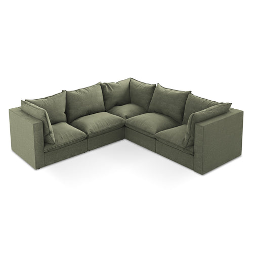 LaMiaSofa Modulaire hoekbank Ravenna - bouclé - olijf - 255x255x77
